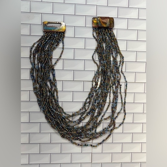 Multicolored Seed Bead Womens Artisan Made Drape Necklace Bohemian Bollywood - Picture 4 of 8